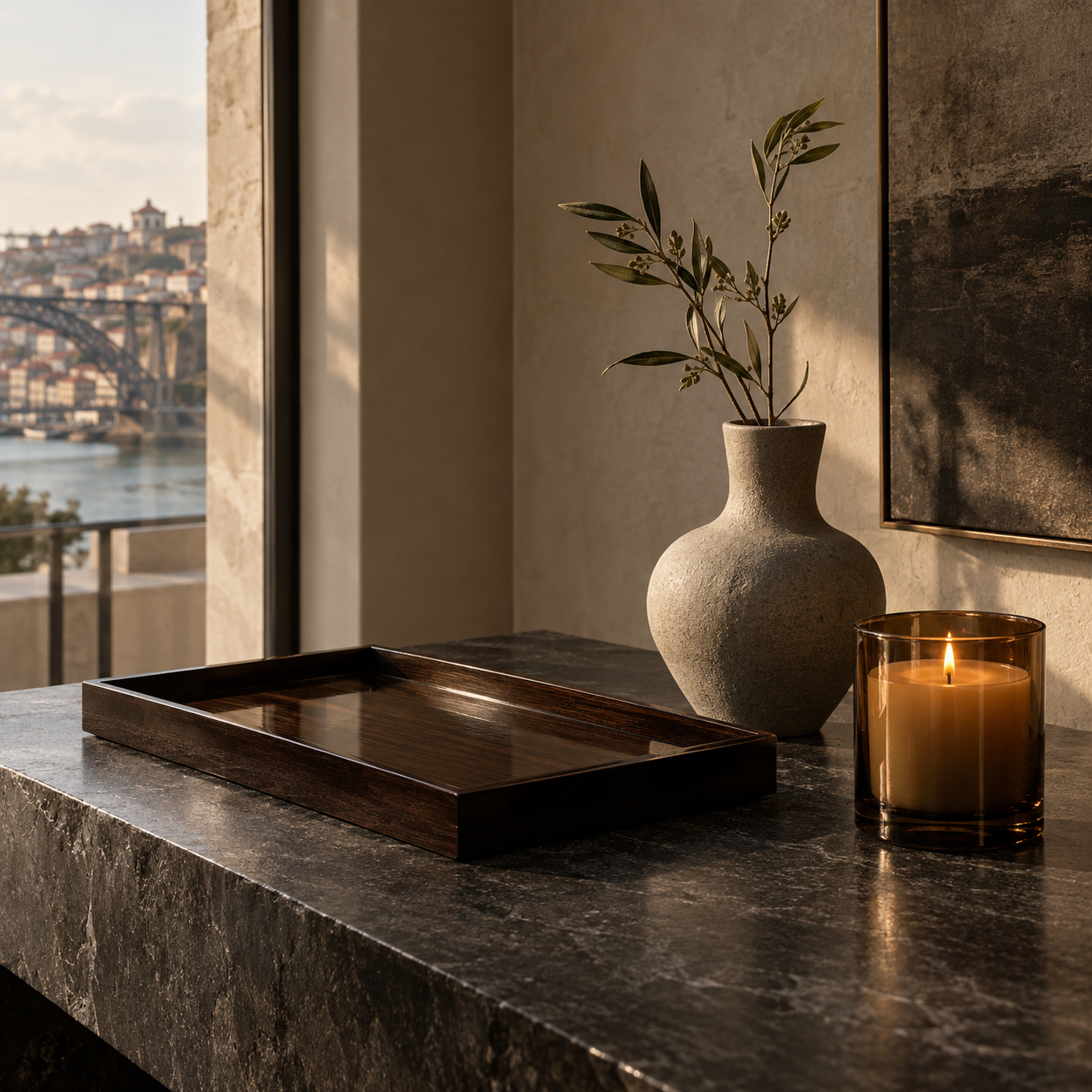 Set Douro — Bandeja · jarra · vela